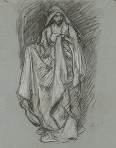 Studio per figura femminile drappeggiata, studio per La ricerca del Santo Graal (serie di 15 dipinti per la Biblioteca Pubblica di Boston, completata nel 1901)