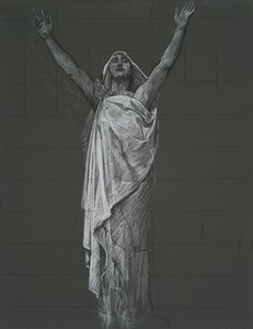 Studio per figura della Religione nel rondel nella rotonda del palazzo del capitol a Harrisburg, Pennsylvania, 1902-1911 da Edwin Austin Abbey