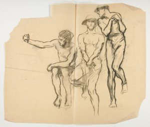 Studio per la fucina di Vulcano; Tre minatori-acciaieri da Edwin Austin Abbey