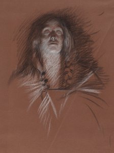 Studio per la testa di una donna celtica, da La scena del gioco, Amleto, atto 3, scena 2 da Edwin Austin Abbey