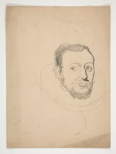 Studio per la testa di un uomo: schizzo per murale per il palazzo del capitol dello stato a Harrisburg, Pennsylvania, 1902-1911 (completato da John Singer Sargent) da Edwin Austin Abbey