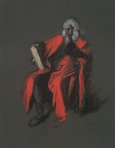 Studio per la figura del giudice capo Thomas McKean da Edwin Austin Abbey