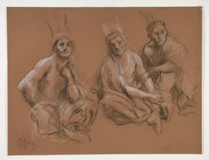 Studio di 3 indiani per da Edwin Austin Abbey