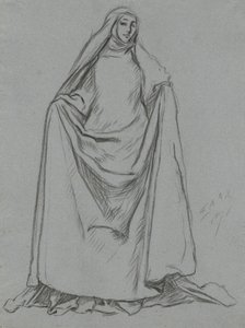 Studio di figura femminile (verso: figura maschile) da Edwin Austin Abbey