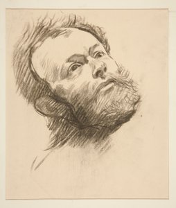 Studio della testa di un uomo barbuto per La ricerca del Santo Graal (serie di quindici dipinti per la Biblioteca Pubblica di Boston, completata nel 1901) da Edwin Austin Abbey