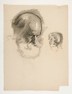 Studio della testa di un vecchio barbuto, per Re Artù da Edwin Austin Abbey