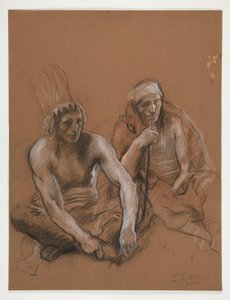 Studio di due indiani per da Edwin Austin Abbey