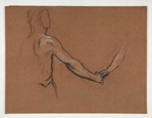 Studio di due figure che si stringono la mano nel da Edwin Austin Abbey