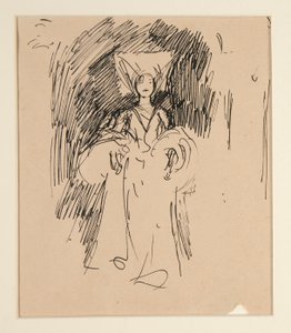 Studio di donna in costume medievale da Edwin Austin Abbey