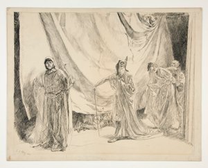 Il Rientro degli Attori, illustrazione per Atto V, Scena I, Sogno di una notte di mezza estate da Edwin Austin Abbey