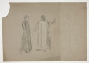 Due figure: studio iniziale per da Edwin Austin Abbey