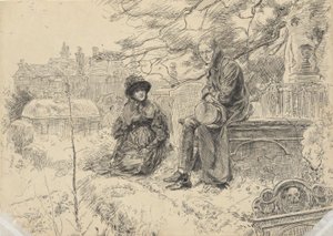Due figure in un cimitero da Edwin Austin Abbey