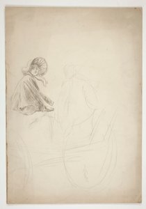 Due figure sedute su un carro da Edwin Austin Abbey