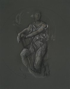 Studio di figura non identificata per progetto murale al Pennsylvania State Capitol Building, Harrisburg, 1902-1911