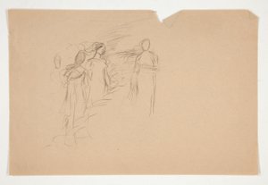 Illustrazione non identificata - Studio di tre figure femminili