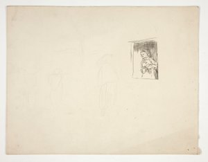 Donna alla finestra - illustrazione non identificata da Edwin Austin Abbey