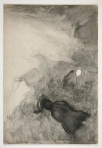 Donna che legge, figura che osserva - (illustrazione non identificata)