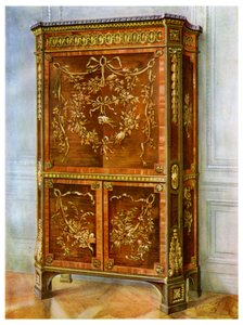 Secrétaire in legno intarsiato con montature in bronzo dorato, francese, 1911-1912 da Edwin Foley
