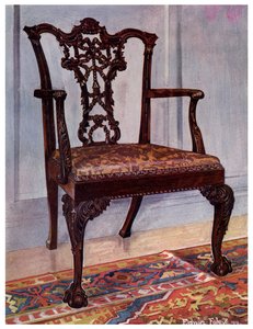 Poltrona in mogano, stile Chippendale, 1911-1912 da Edwin Foley