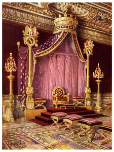 Sala del trono nel Palazzo di Fontainebleau, Francia, 1911-1912 da Edwin Foley