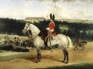 Un sergente maggiore di squadrone, un tamburino e un distaccamento di Scots Greys da Edwin Frederick Holt