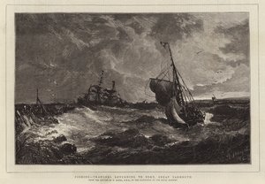 Pesca, pescherecci che tornano al porto, Great Yarmouth da Edwin Hayes