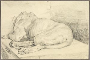 Leone sdraiato, da dietro da Edwin Henry Landseer