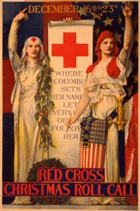 Campagna di raccolta fondi natalizia della Croce Rossa, pub. 1918 da Edwin Howland Blashfield