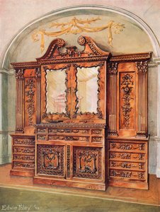 Libreria chiusa intagliata in mogano - Stile Chippendale - Influenza francese da Edwin John Foley