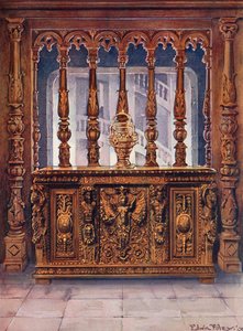 Henri Deux Bahut Intagliato. Schermo di Quercia dello Stesso Periodo Francese da Edwin John Foley