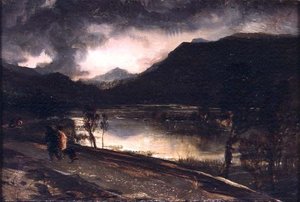 Scena di un lago al tramonto da Edwin Landseer
