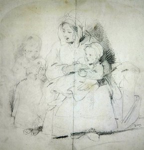 Una madre con due bambini da Edwin Landseer