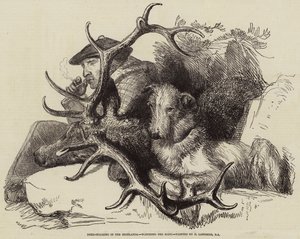 Caccia al cervo nelle Highlands, osservando il corpo da Edwin Landseer