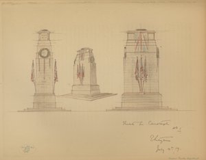 Schizzo n. 1 per il Cenotafio, Whitehall, Westminster, Londra