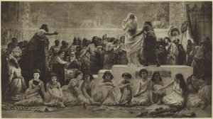 Il mercato matrimoniale babilonese (fotoincisione)