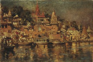 Vista dei Ghat a Benares, 1873 da Edwin Lord Weeks