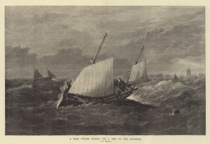 Una Deal Lugger verso una nave sui Goodwins