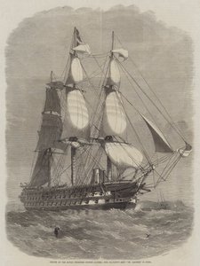Crociera di Sua Altezza Reale il Principe Alfredo, Nave di Sua Maestà St George, 90 cannoni da Edwin Weedon