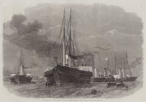 Sua Maestà la Regina lascia Greenhithe sullo yacht reale per la Germania da Edwin Weedon