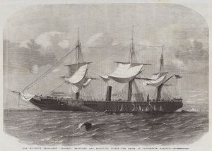 La nave da trasporto di Sua Maestà Transit, in riparazione e ricezione di rifornimenti per la Cina nel porto di Portsmouth da Edwin Weedon