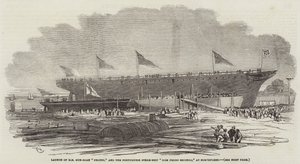 Varo della cannoniera HM Pelter e della nave a vapore portoghese Dom Pedro Secondo, a Northfleet da Edwin Weedon