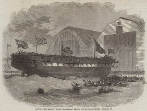 Varo della fregata a vapore a vite di Sua Maestà Bristol al cantiere navale di Woolwich