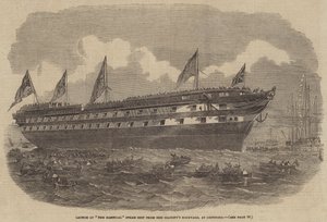Varo della nave a vapore Hannibal dal cantiere reale di Sua Maestà, a Deptford