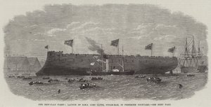 La nostra flotta corazzata, varo della HMS Lord Clyde, Steam-Ram, nel cantiere navale di Pembroke da Edwin Weedon