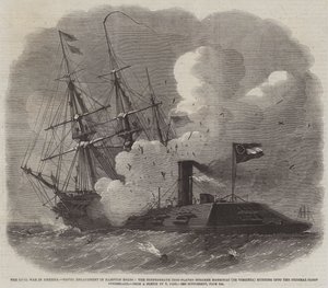 La Guerra Civile in America, Scontro Navale a Hampton Roads, il Vapore Corazzato Confederato Merrimac (o Virginia) contro il Brigantino Federale Cumberland