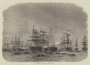 La flotta di corazzate nel porto di Portland da Edwin Weedon