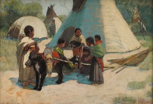 Dog Travois, Campo dei Piedi Neri da Edwin Willard Deming