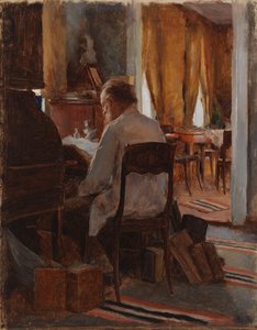 Carl Gustaf Swan al suo tavolo da lavoro