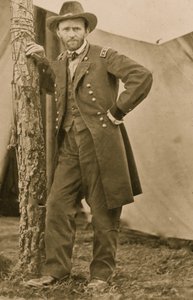 Il generale U.S. Grant nel suo quartier generale di Cold Harbor, Va., 1863 (foto)