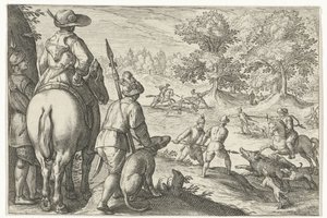 Paesaggio con caccia al cinghiale da Egbert Jansz.